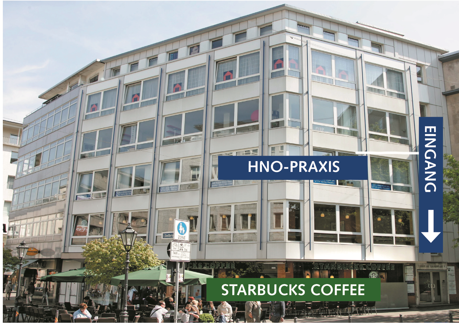 Hier befindet sich unsere HNO-Privatpraxis: Theaterplatz 1, 45127 Essen – Innenstadt